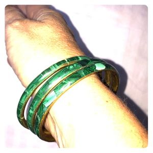 African Malachite Bangles